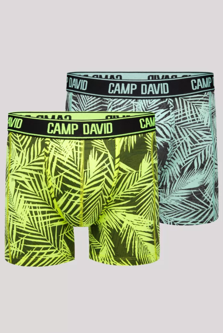 CAMP DAVID & SOCCX Boxershorts mit All Over Print, 2er-Pack aqua / neon lime Sale