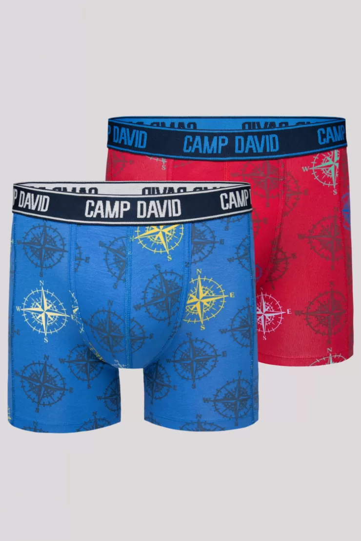 CAMP DAVID & SOCCX Boxershorts mit All Over Print, 2er-Pack electric blue / red Cheap