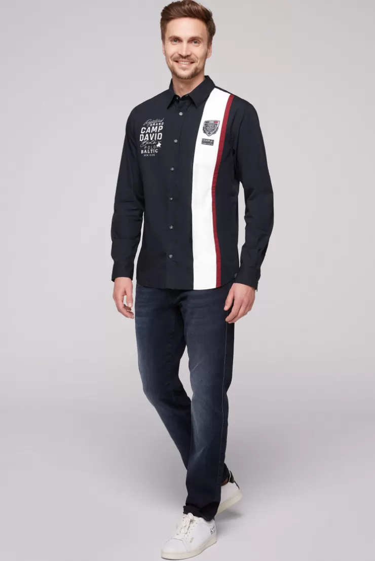 CAMP DAVID & SOCCX Langarmhemd mit Color-Blocking und Artworks blue navy bluenavy Best Sale