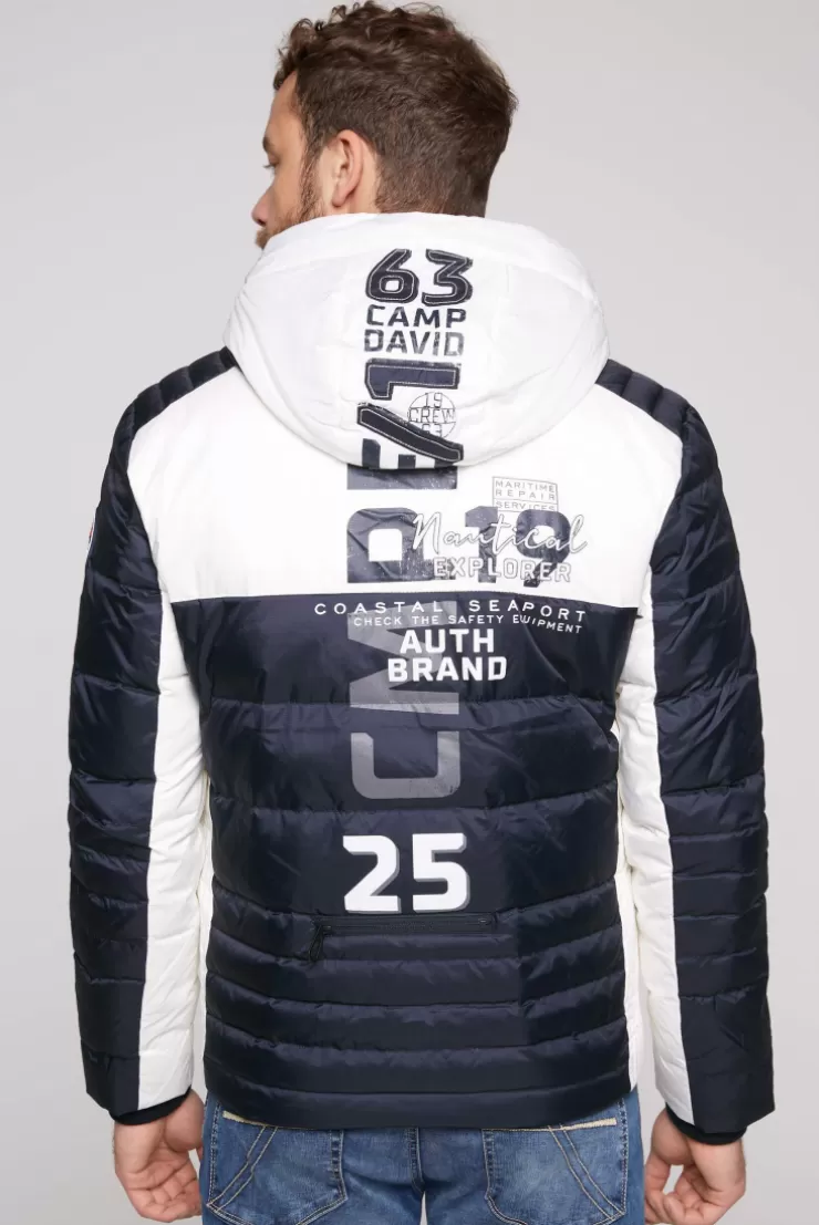 CAMP DAVID & SOCCX Steppjacke im Colour Design mit Logo Artworks deep sea deepsea Flash Sale