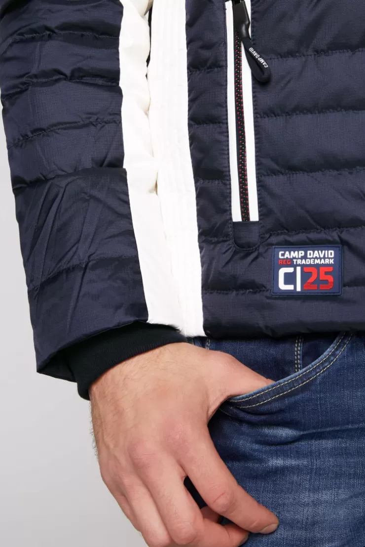 CAMP DAVID & SOCCX Steppjacke im Colour Design mit Logo Artworks deep sea deepsea Flash Sale