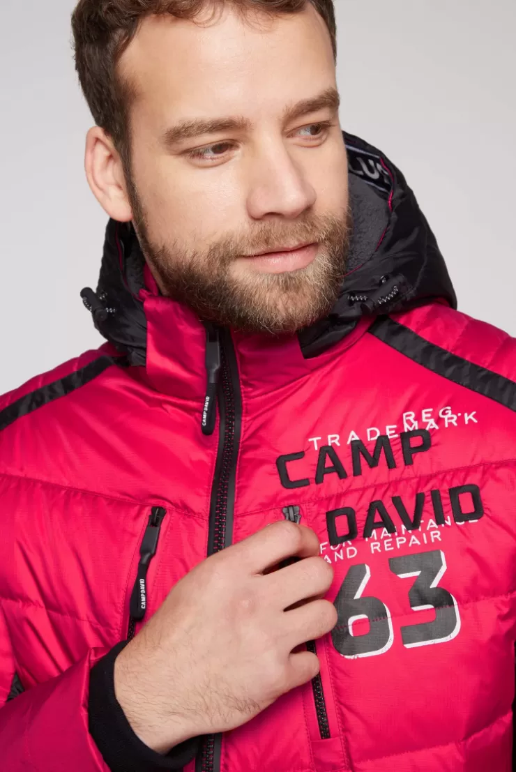 CAMP DAVID & SOCCX Steppjacke im Colour Design mit Logo Artworks royal red royalred Outlet