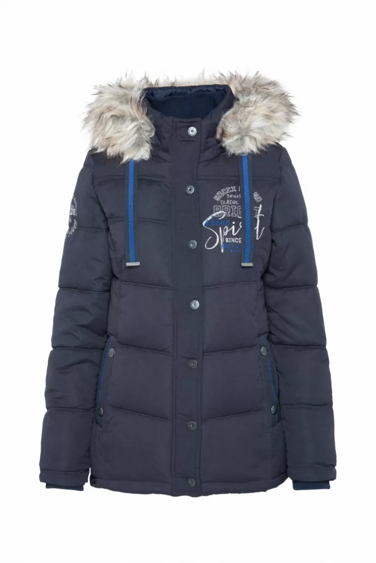 CAMP DAVID & SOCCX Strukturierte Jacke mit Artwork und Fake Fur nautic navy nauticnavy New
