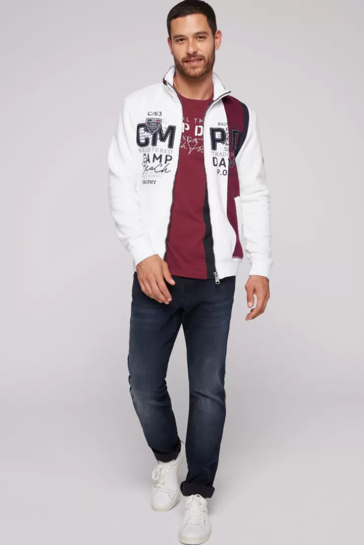 CAMP DAVID & SOCCX Sweatjacke mit Color-Blocking und Artworks opticwhite Discount