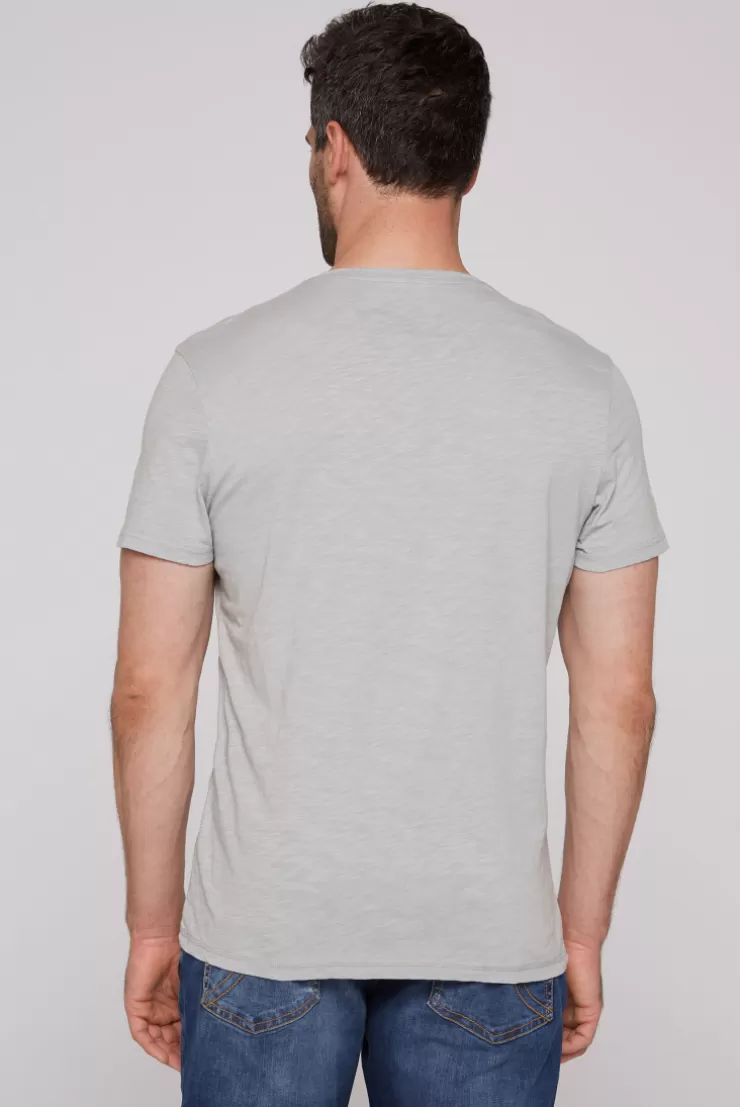CAMP DAVID & SOCCX T-Shirt mit V-Neck und Print Artwork cozy blue | S cozyblue Fashion